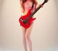 Hot red guitar girl - thumbnail